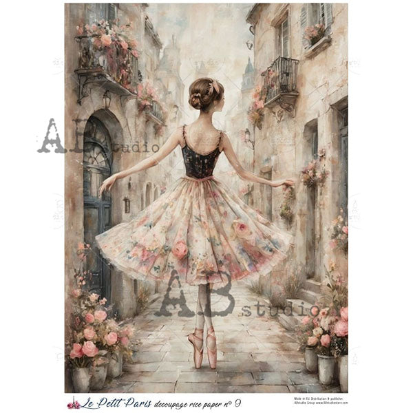 ABstudio Rice Paper - LE PETIT PARIS 9 (A4) - Rustic Farmhouse Charm