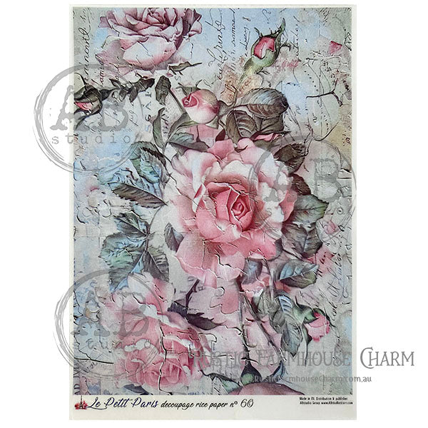 ABstudio Rice Paper - LE PETIT PARIS 60 (A4) - Rustic Farmhouse Charm
