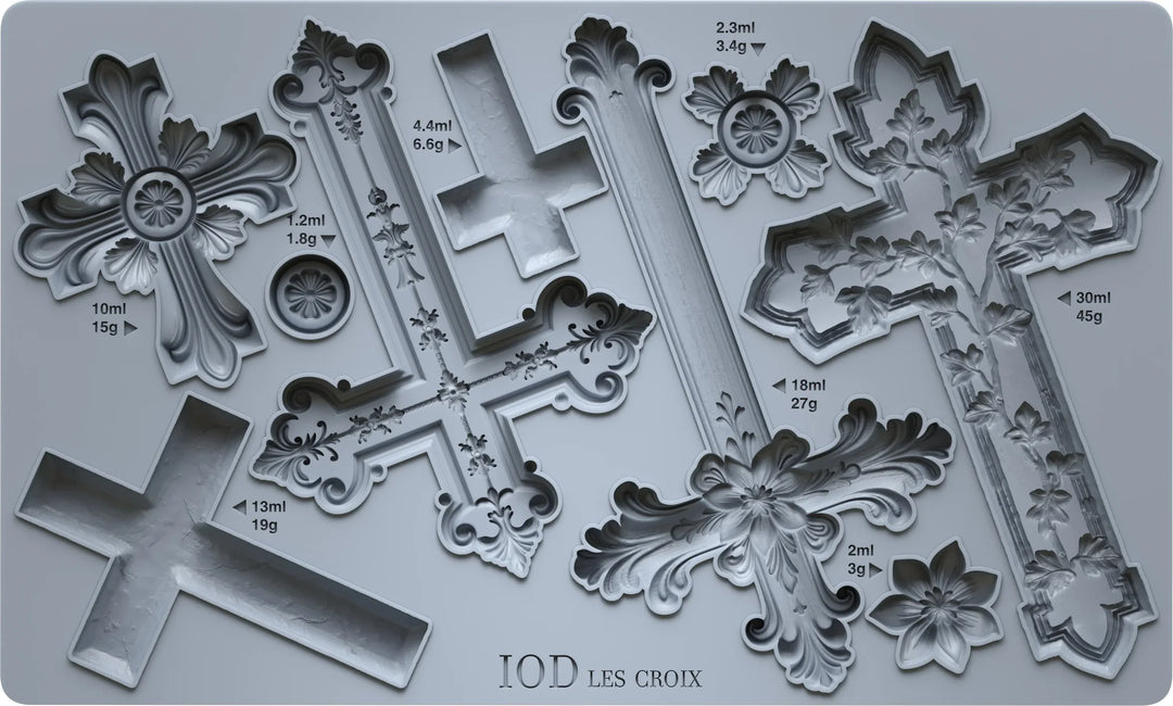NEW! IOD Mould - LES CROIX (6"x10", 15.24cm x 25.4cm) - Rustic Farmhouse Charm
