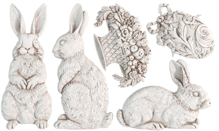 NEW! IOD Mould - LES LAPINS (6"x10", 15.24cm x 25.4cm) - Rustic Farmhouse Charm