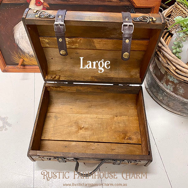 Wooden Vintage Style Luggage Suitcase (Plain)