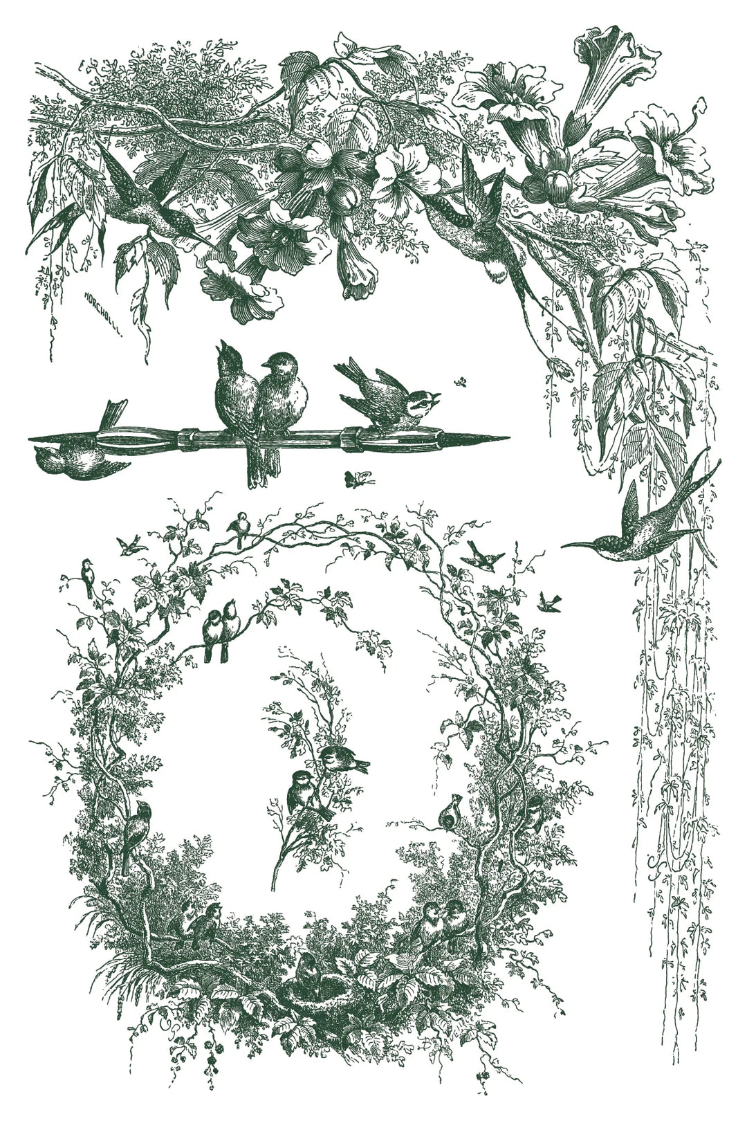 NEW! IOD Paint Inlay - LITTLE LARK (set of eight 8"x12" sheets) - Rustic Farmhouse Charm