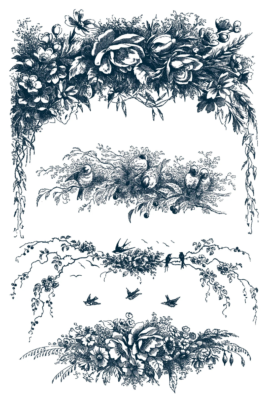 NEW! IOD Paint Inlay - LITTLE LARK (set of eight 8"x12" sheets) - Rustic Farmhouse Charm