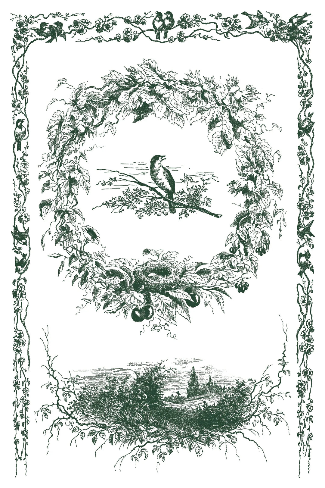 NEW! IOD Paint Inlay - LITTLE LARK (set of eight 8"x12" sheets) - Rustic Farmhouse Charm