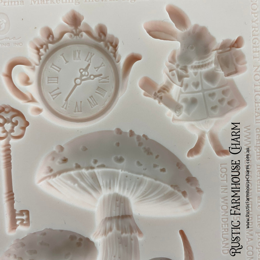 NEW! LOST IN WONDERLAND Alice Mould by Prima - Rustic Farmhouse Charm