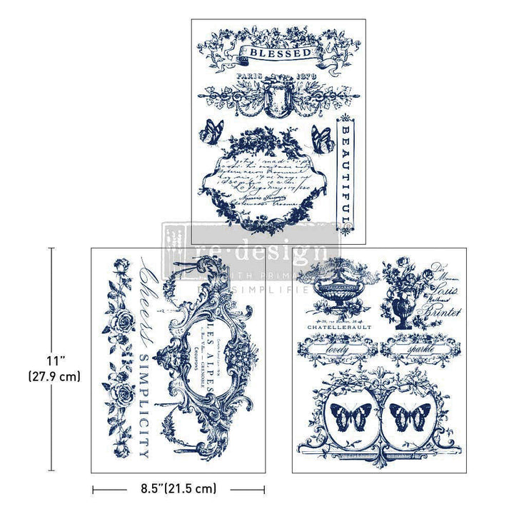 Redesign Middy Transfer - LOVELY LABELS (3 sheets, each 21.59cm x 27.94cm) - Rustic Farmhouse Charm
