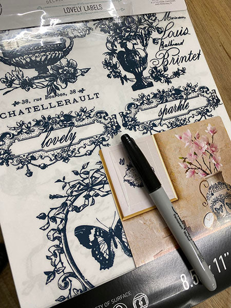 Redesign Middy Transfer - LOVELY LABELS (3 sheets, each 21.59cm x 27.94cm) - Rustic Farmhouse Charm