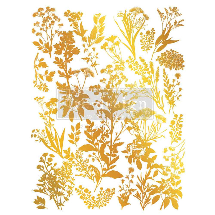 NEW! Redesign Gold Foil Transfer by Kacha - LUXE FOLIAGE (45.72cm x 60.96cm)