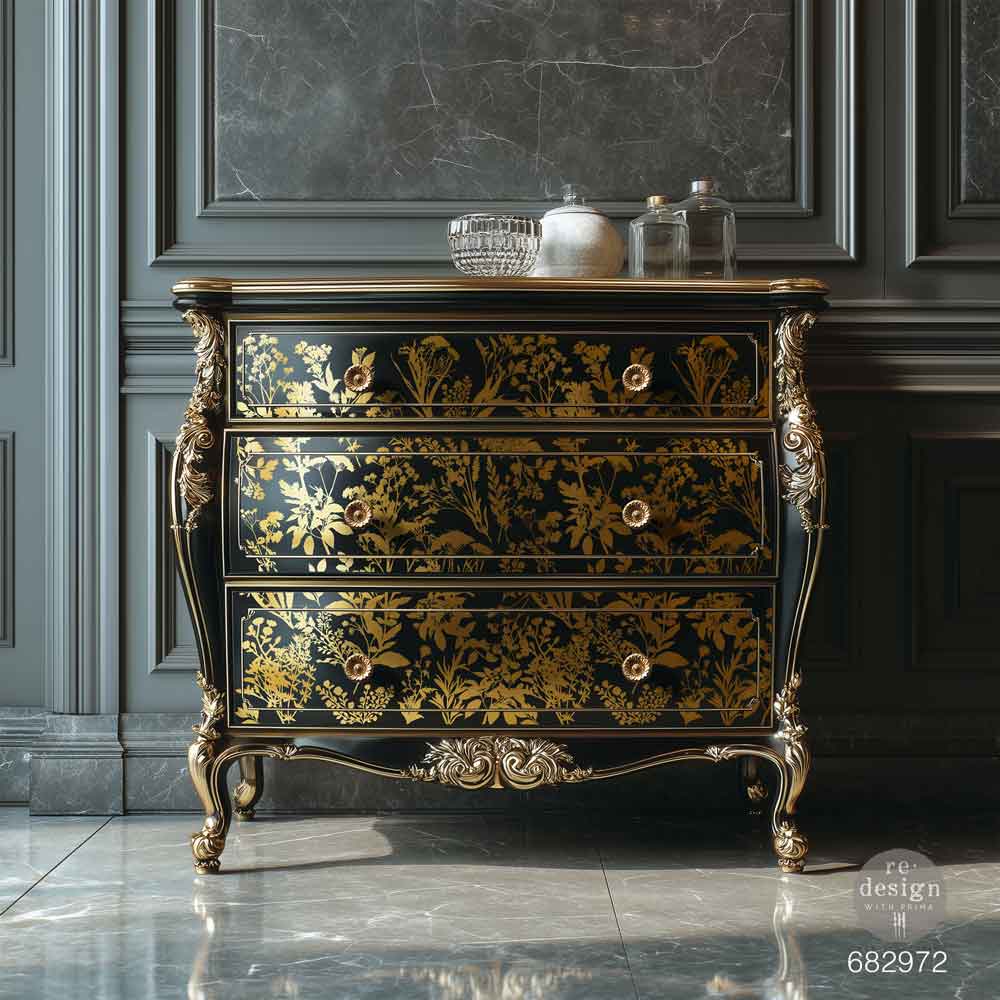 NEW! Redesign Gold Foil Transfer by Kacha - LUXE FOLIAGE (45.72cm x 60.96cm)