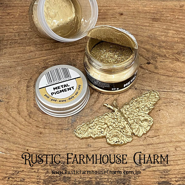 GOLD Metal Pigment Powder by Pentart 20g - Rustic Farmhouse Charm