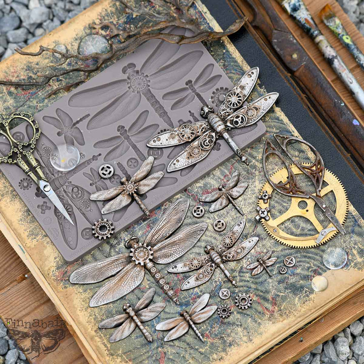 NEW! Finnabair Mould - MACHINE DRAGONFLIES (5" x 8")