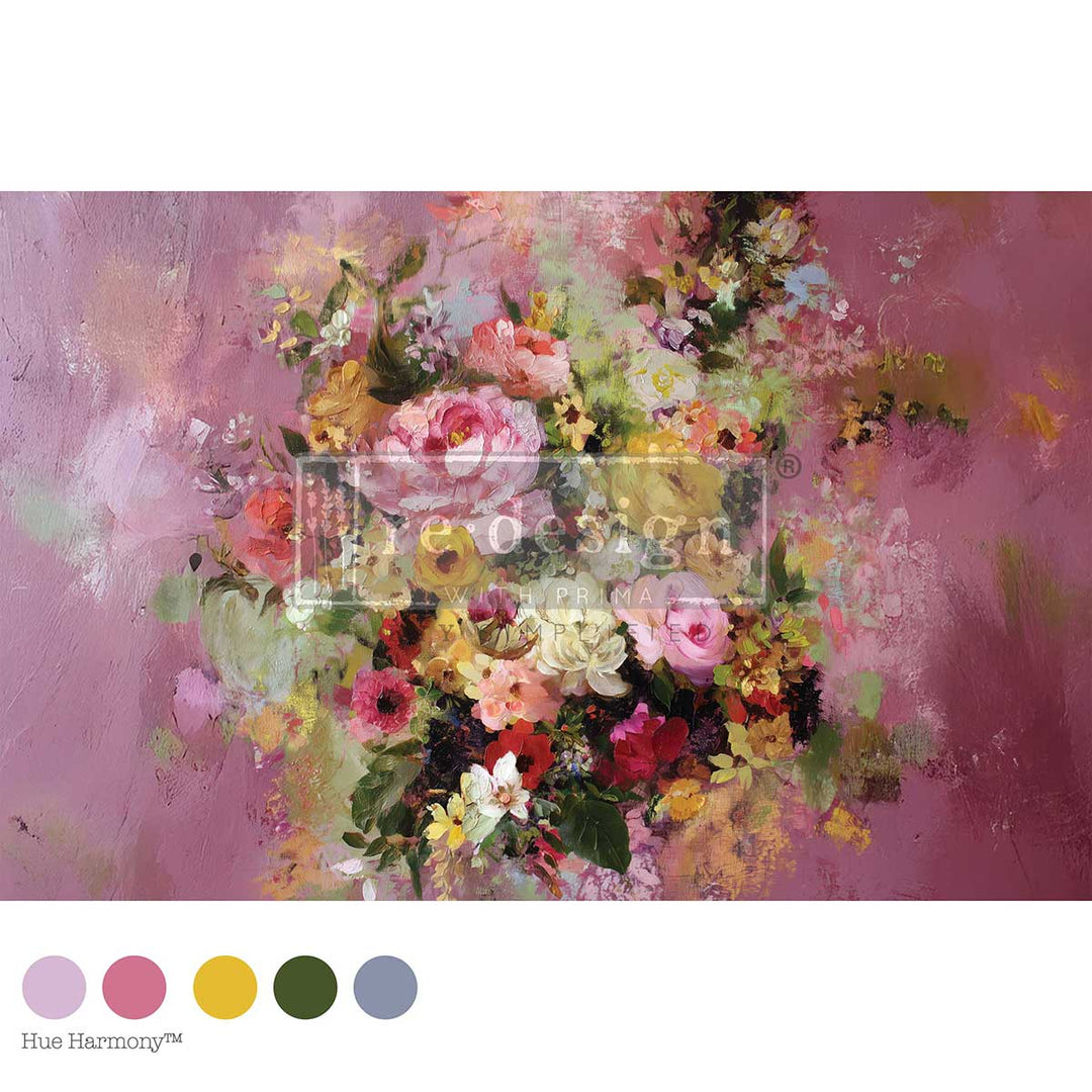 LIMITED! Redesign Decoupage Fibre - MAGENTA MIRAGE (49.53cm x 76.2cm)