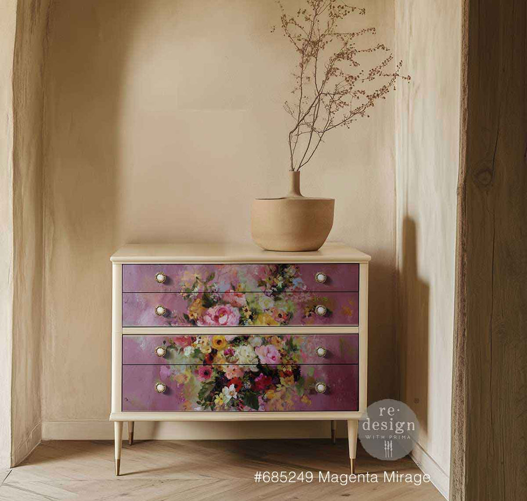 LIMITED! Redesign Decoupage Fibre - MAGENTA MIRAGE (49.53cm x 76.2cm)