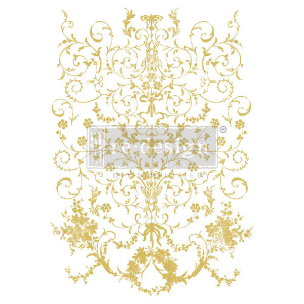 NEW! Redesign Kacha Gold Foil Transfer - MANOR SWIRLS (45.72cm x 60.96cm) - Rustic Farmhouse Charm