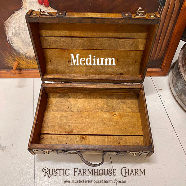 Wooden Vintage Style Luggage Suitcase (Plain)