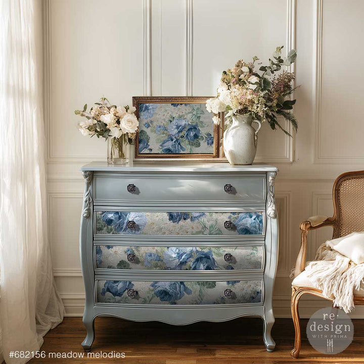 NEW! Redesign Double Delight Decoupage Fibre Paper Set (2 Sheets) - MEADOW MELODIES - Rustic Farmhouse Charm