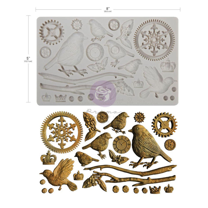 NEW! Finnabair Mould - MECHANICAL ROBINS (5" x 8")