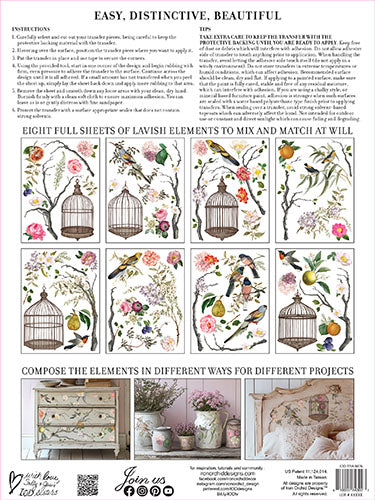NEW! IOD Transfer Pad - MENAGERIE (set of eight 12"x16" sheets)