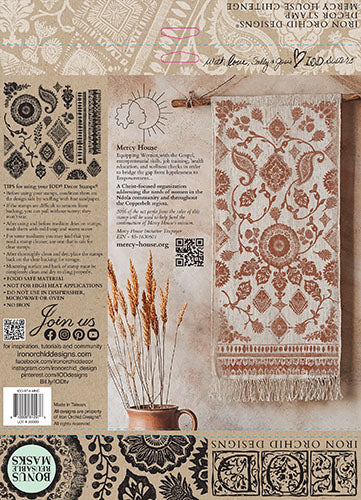 NEW! IOD Stamp - MERCY HOUSE CHITENGE (12"x12", 30.48cm x 30.48cm)