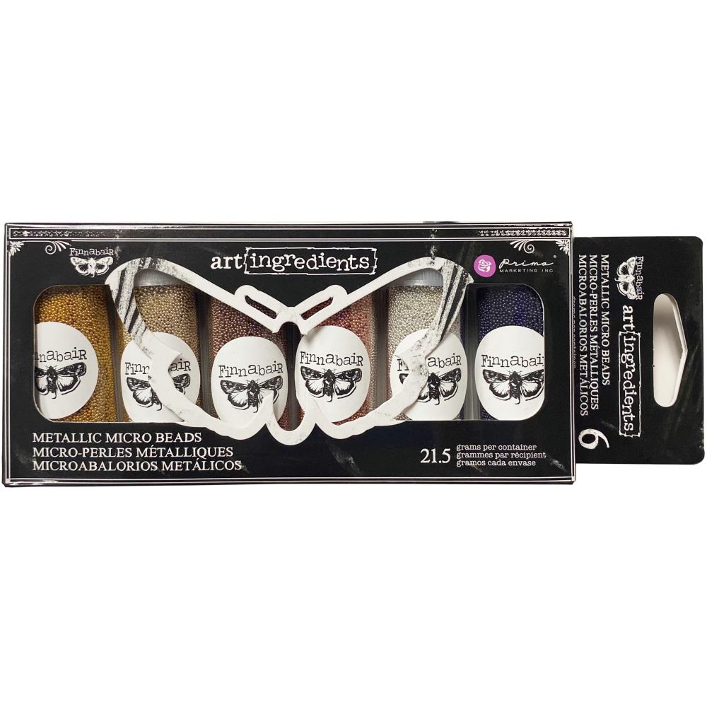 METALLIC Micro Beads Set of 6 (Art Ingredients) - Rustic Farmhouse Charm