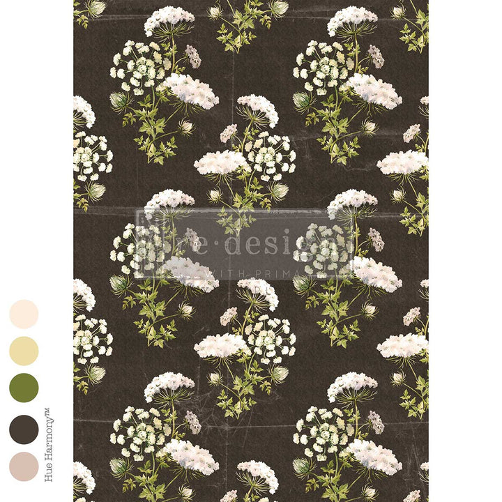 LIMITED! Redesign A3 Decoupage Fibre Paper - MIDNIGHT HEMLOCK (29.7cm x 41.9cm)