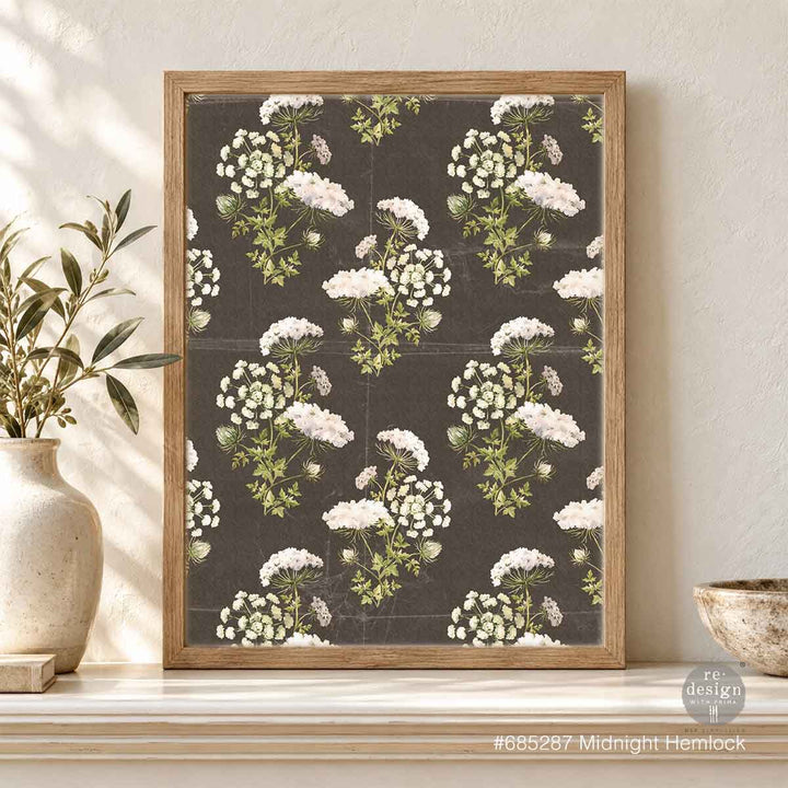 LIMITED! Redesign A3 Decoupage Fibre Paper - MIDNIGHT HEMLOCK (29.7cm x 41.9cm)
