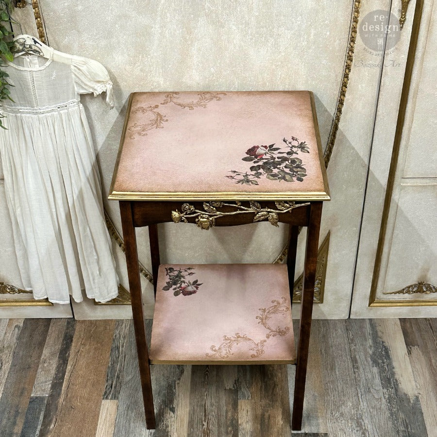 NEW! Redesign Small Transfer - MIDNIGHT ROSE (3 sheets, each 15.24cm x 30.48cm) - Rustic Farmhouse Charm