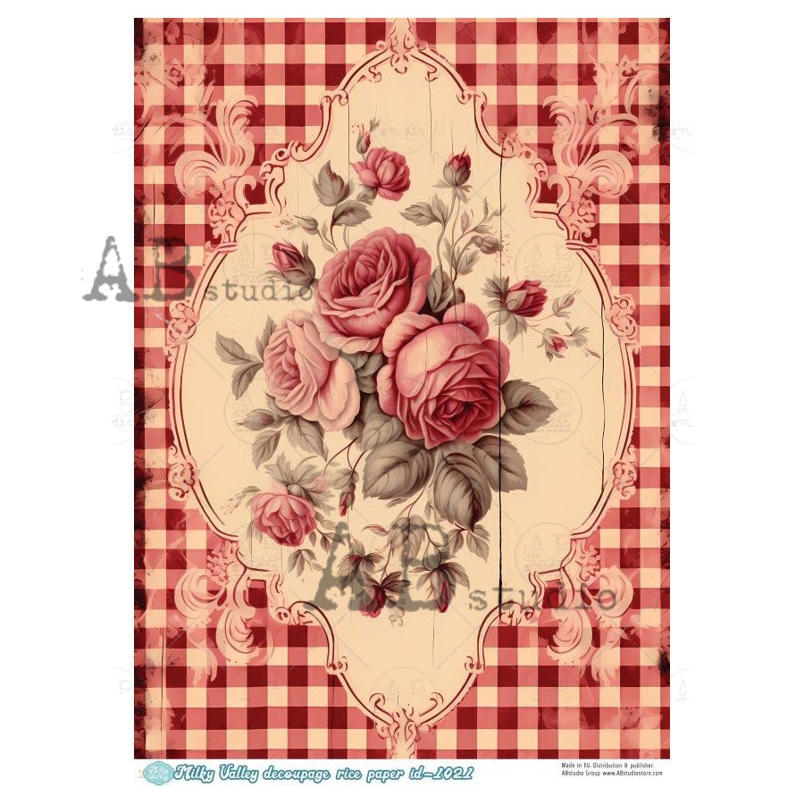 ABstudio Rice Paper - MILKY VALLEY 1021 (A4) - Rustic Farmhouse Charm