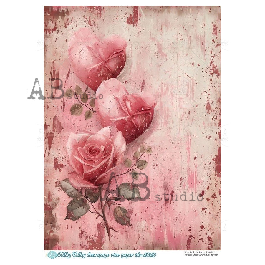 ABstudio Rice Paper - MILKY VALLEY 1029 (A4) - Rustic Farmhouse Charm