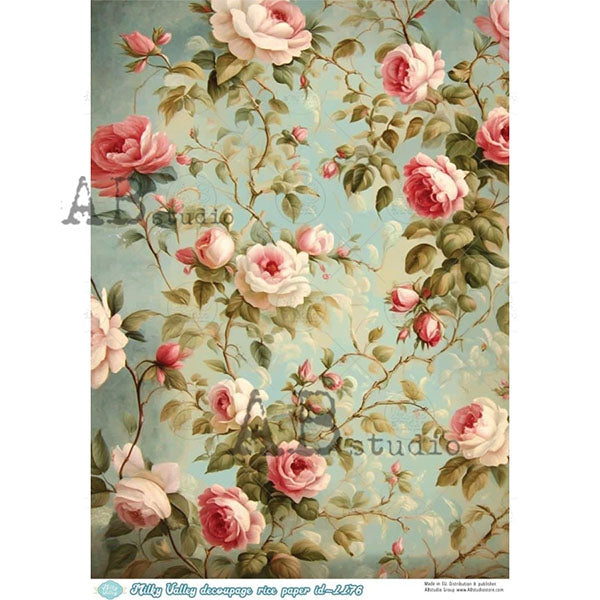 ABstudio Rice Paper - MILKY VALLEY 1176 (A4) - Rustic Farmhouse Charm