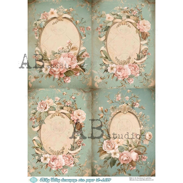 ABstudio Rice Paper - MILKY VALLEY 1177 (A4) - Rustic Farmhouse Charm