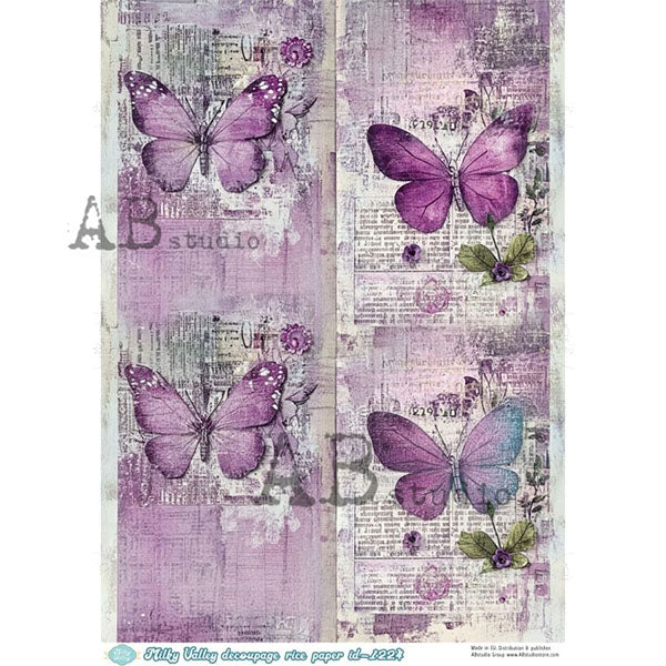 ABstudio Rice Paper - MILKY VALLEY 1224 (A4) - Rustic Farmhouse Charm