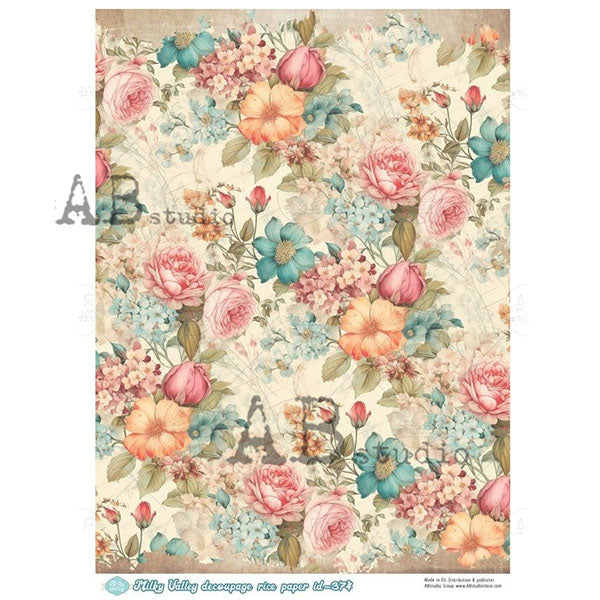 ABstudio Rice Paper - MILKY VALLEY 374 (A4) - Rustic Farmhouse Charm