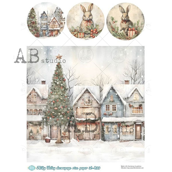 ABstudio Rice Paper - MILKY VALLEY 499 (A4) - Rustic Farmhouse Charm