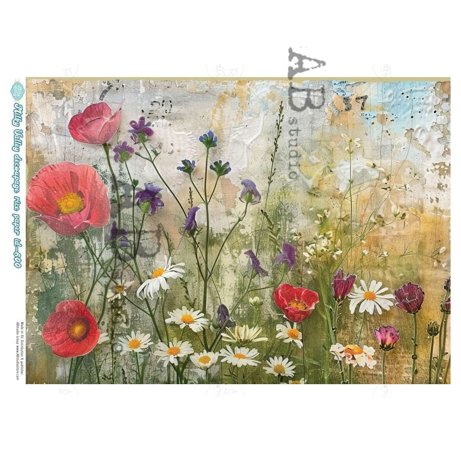 ABstudio Rice Paper - MILKY VALLEY 600 (A4) - Rustic Farmhouse Charm