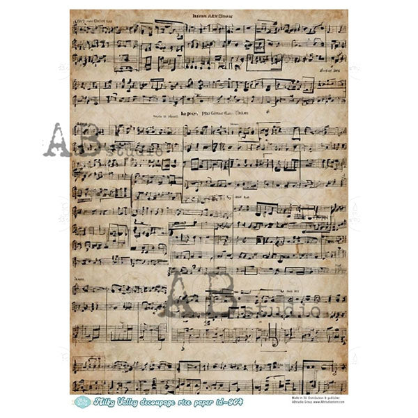 ABstudio Rice Paper - MILKY VALLEY 904 (A4) - Rustic Farmhouse Charm