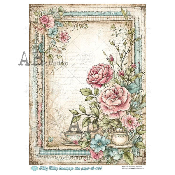 ABstudio Rice Paper - MILKY VALLEY 905 (A4) - Rustic Farmhouse Charm