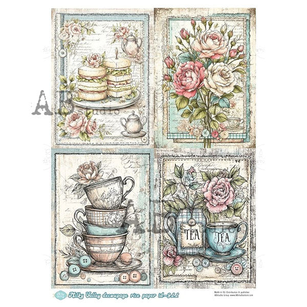 ABstudio Rice Paper - MILKY VALLEY 911 (A4) - Rustic Farmhouse Charm