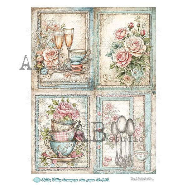 ABstudio Rice Paper - MILKY VALLEY 913 (A4) - Rustic Farmhouse Charm