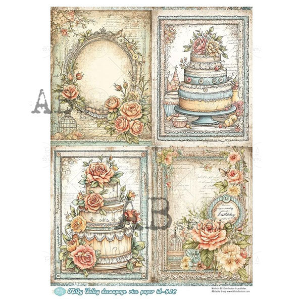 ABstudio Rice Paper - MILKY VALLEY 916 (A4) - Rustic Farmhouse Charm