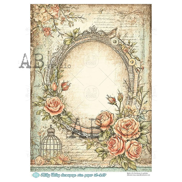 ABstudio Rice Paper - MILKY VALLEY 917 (A4) - Rustic Farmhouse Charm