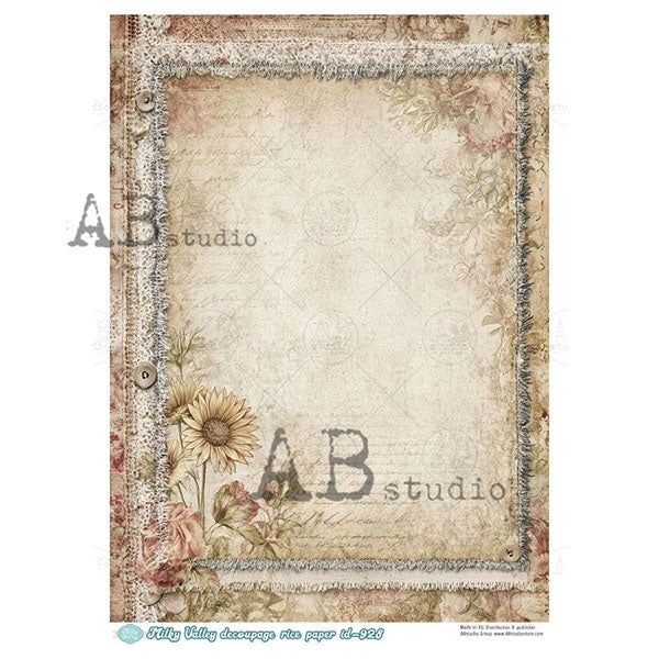 ABstudio Rice Paper - MILKY VALLEY 928 (A4) - Rustic Farmhouse Charm