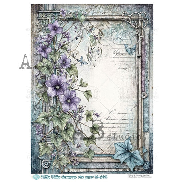 ABstudio Rice Paper - MILKY VALLEY 933 (A4) - Rustic Farmhouse Charm