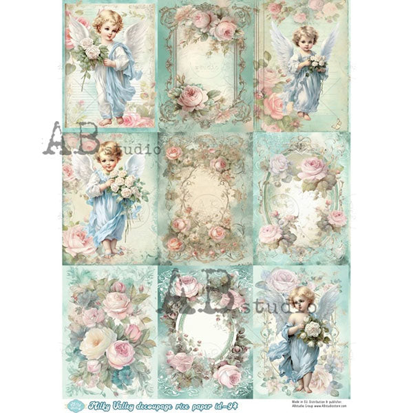 ABstudio Rice Paper - MILKY VALLEY 94 (A4) - Rustic Farmhouse Charm