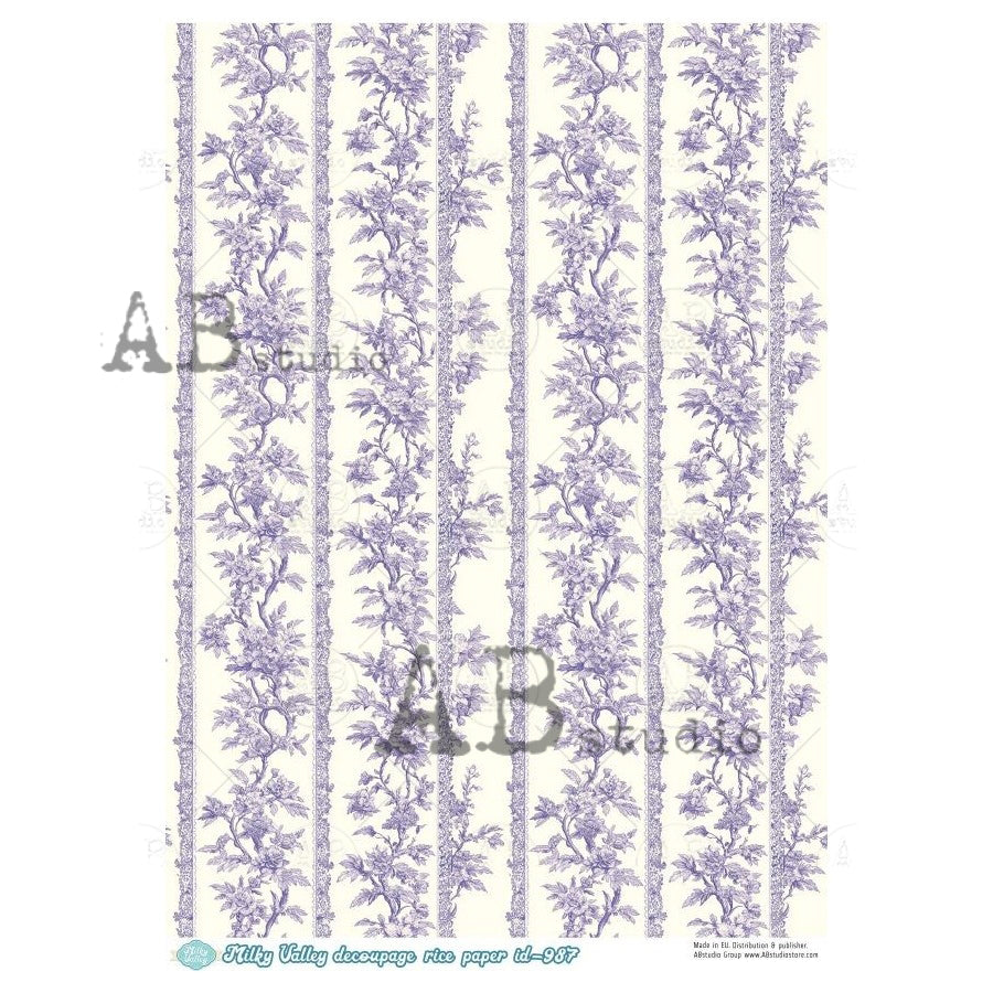 ABstudio Rice Paper - MILKY VALLEY 987 (A4) - Rustic Farmhouse Charm