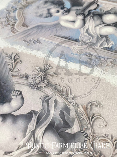 ABstudio Rice Paper - MILKY VALLEY 845 (A4) - Rustic Farmhouse Charm