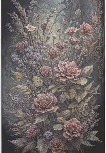 Decoupage Tissue Paper - Moody Florals - Rustic Farmhouse Charm
