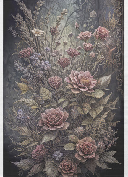 Decoupage Tissue Paper - Moody Florals - Rustic Farmhouse Charm