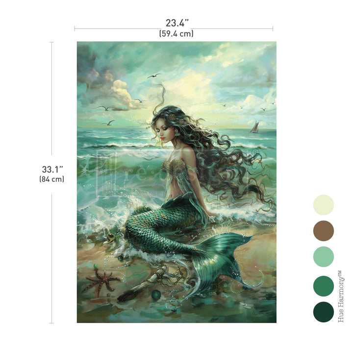 LIMITED! Redesign A1 Decoupage Fibre Paper - MYSTIC WAVES (59.44cm x 84.07cm) - Rustic Farmhouse Charm
