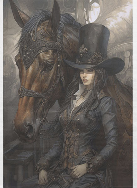 Decoupage Tissue Paper - Night Lady with Her Horse (53.34cm x 73.66cm) - Rustic Farmhouse Charm